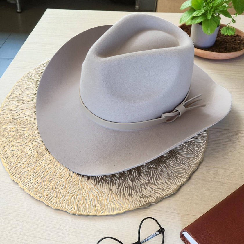 Premium Australian Wool Cowboy Hat W/ Leather Band: ONE SIZE - 3 colors