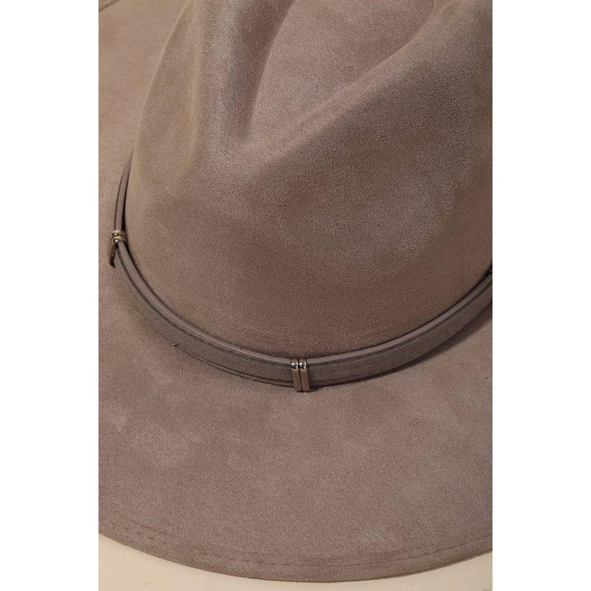 Wide Brim Fedora Fashion Hat: Ivory, Taupe, and Black