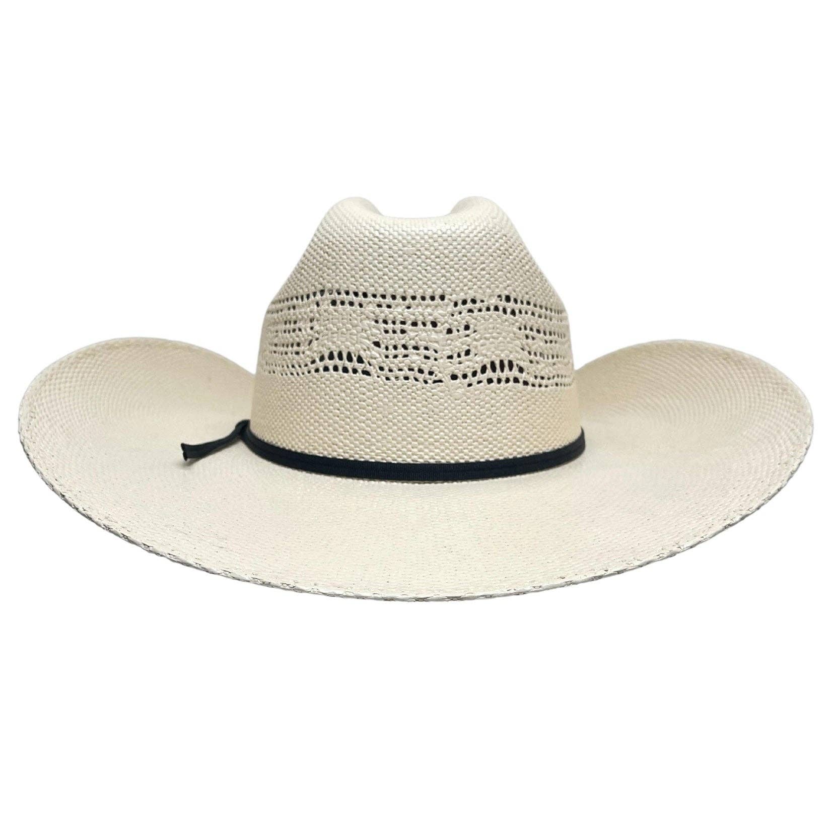 Bozeman -Unisex Straw Cowboy Hat: Black and Natural