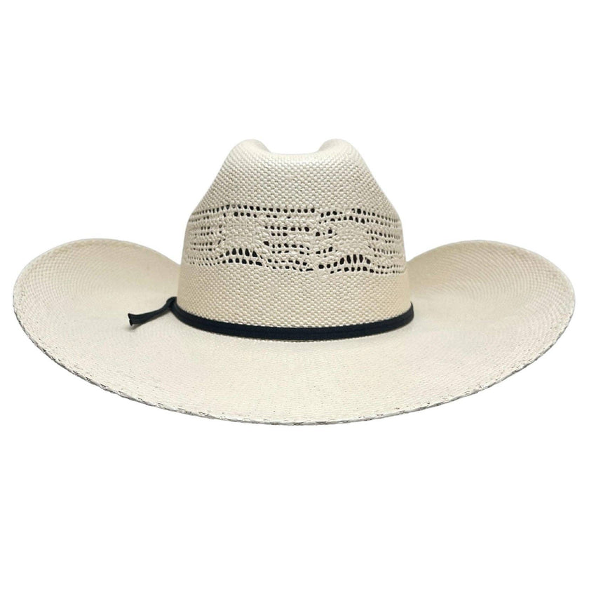 Bozeman -Unisex Straw Cowboy Hat: Black and Natural