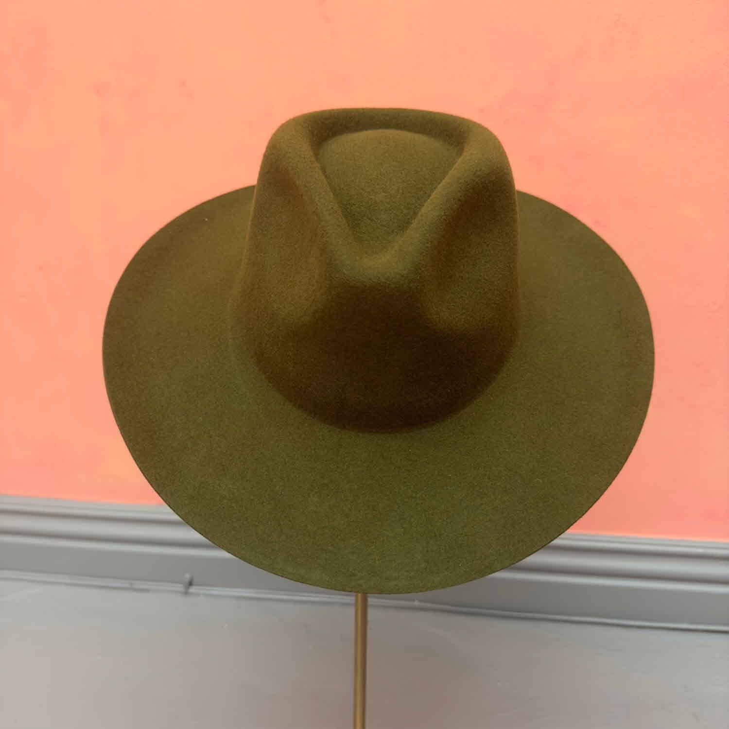 Stiff brim  Australian wool Hat: Stone and Ivory / ONE SIZE