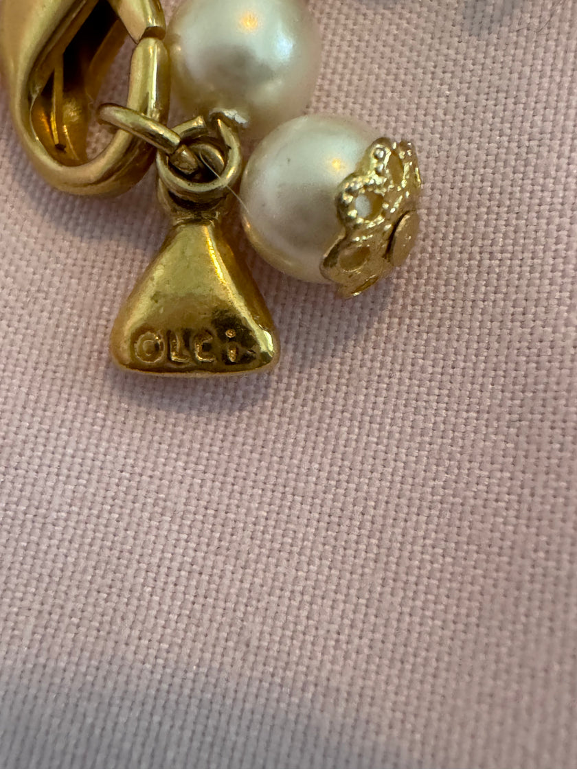 SOLD Unique Blue beaded with Antique Gold Crown Necklace