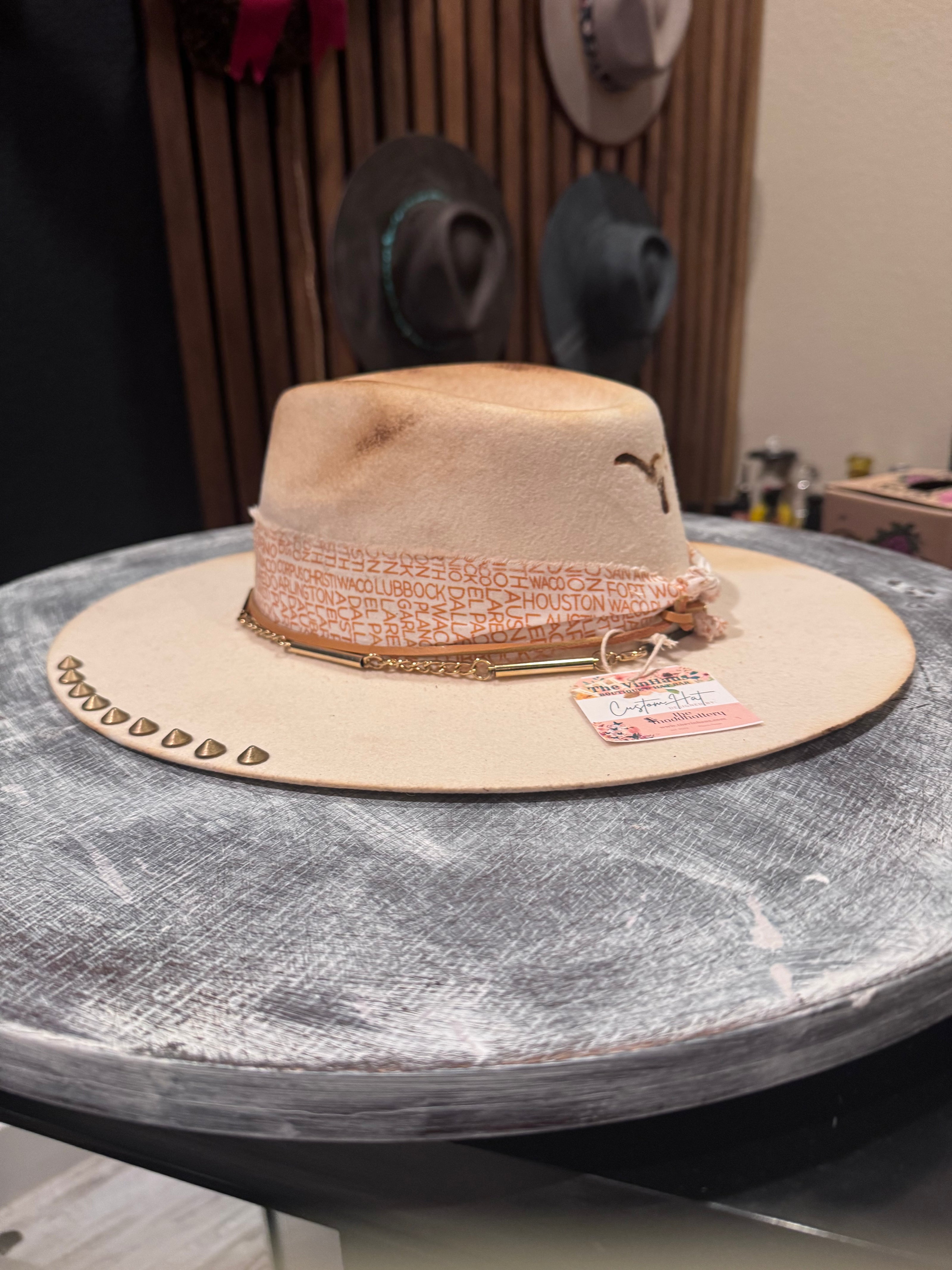 Texas Ivory Branded Wool Felt Hat - Small