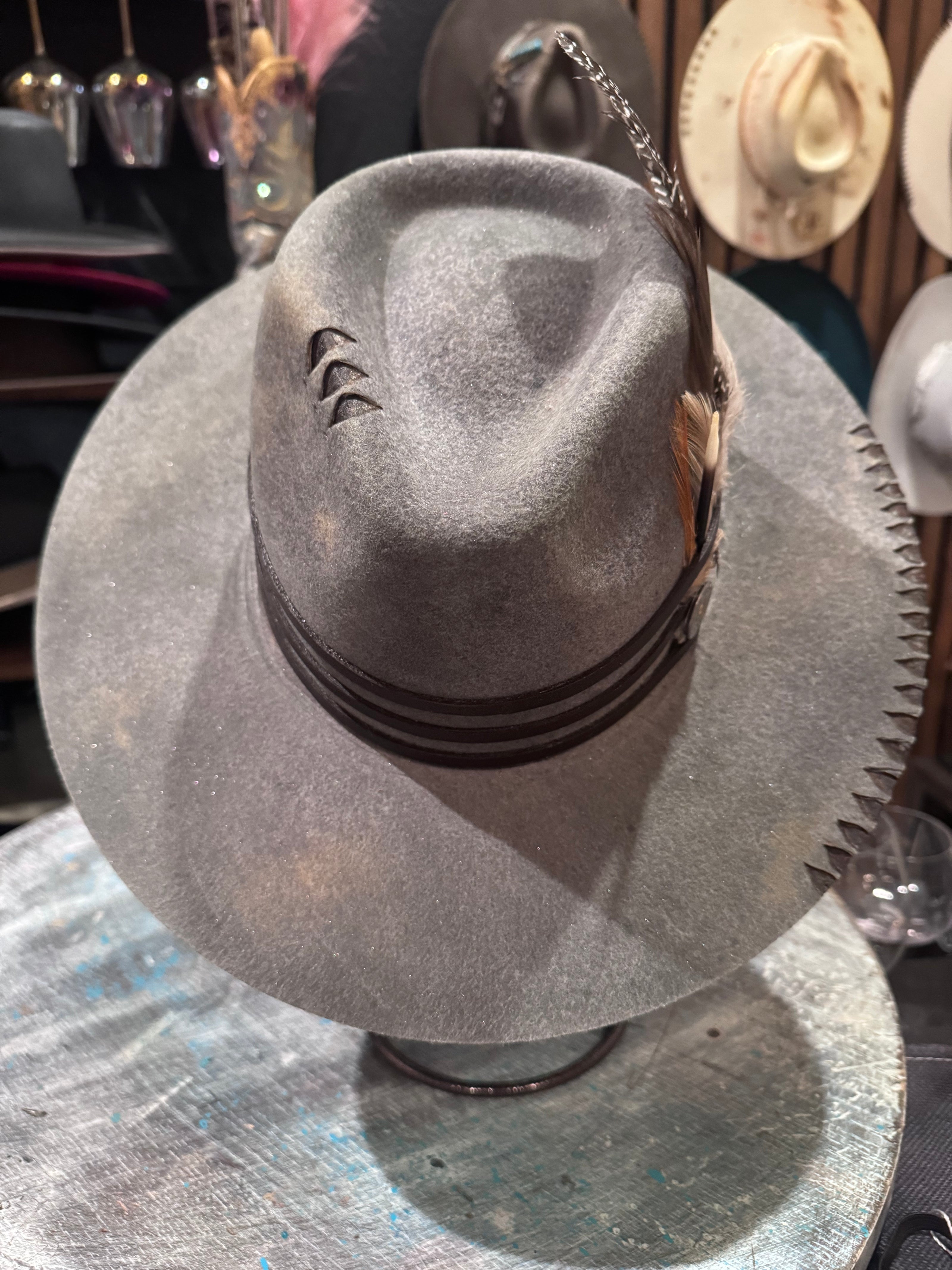 The Landry - Unisex Gun Metal Felt Design by the maddhattery -Large