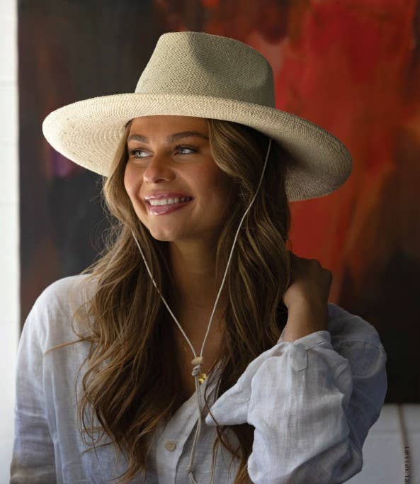 Martinique Flat Brim Toyo Straw Hat