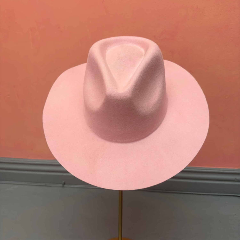 Stiff brim  Australian wool Hat: Stone and Ivory / ONE SIZE