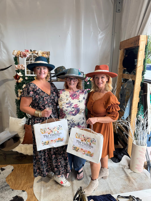 Custom hats for Customers from Round Top Antique Show
