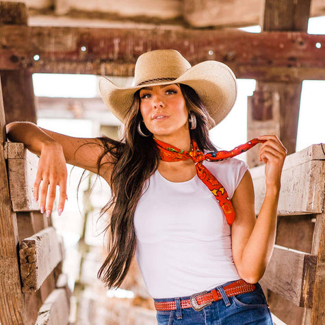 Roper - Womens Straw Palm Cowgirl Hat: NATURAL - on sale