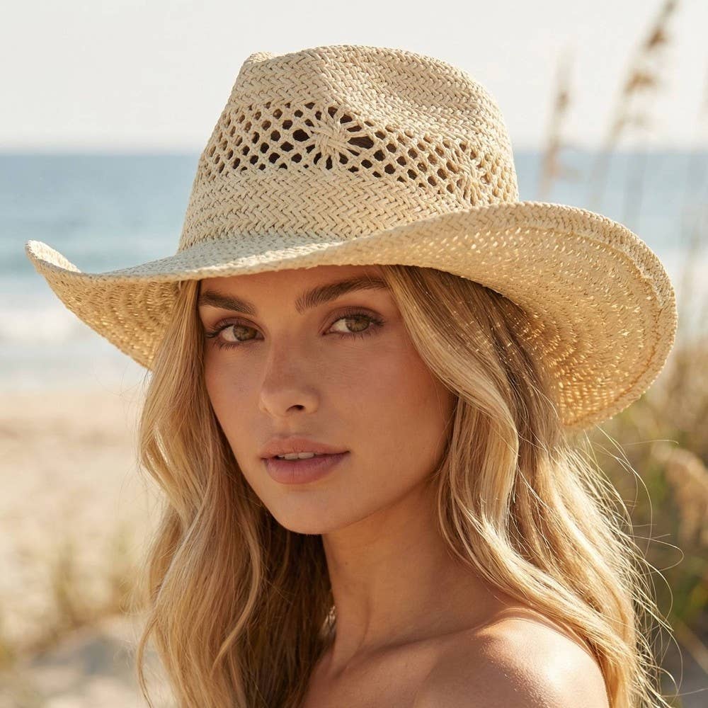 Natural Straw Cowboy Hat: Perfect for Summer!