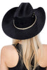 Gold Stitched Vegan Leather Cattleman Faux Suede  Cowboy Hat