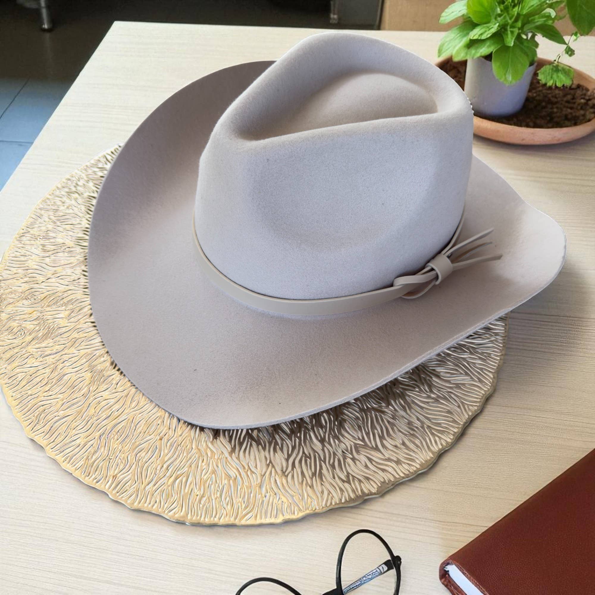 Premium Australian Wool Cowboy Hat W/ Leather Band: ONE SIZE - 3 colors