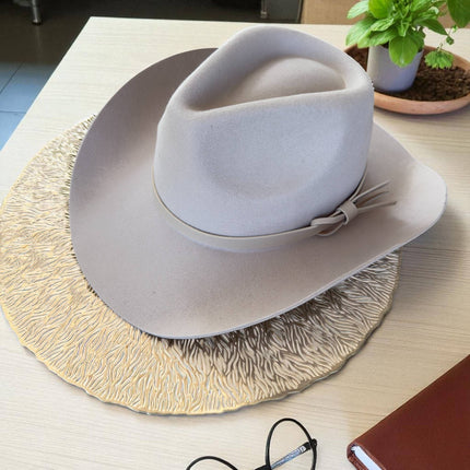Premium Australian Wool Cowboy Hat W/ Leather Band: ONE SIZE - 3 colors