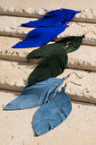 Genuine Leather Leaf/Feather Earrings: / OS - 5 Color Options
