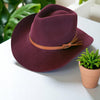 Premium Australian Wool Cowboy Hat W/ Leather Band: ONE SIZE - 3 colors