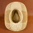 Two Tone Straw Braided Patches Color Block Cowboy Hat