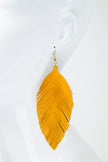 Genuine Leather Leaf/Feather Earrings: / OS - 5 Color Options