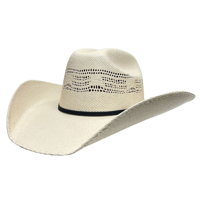 Bozeman -Unisex Straw Cowboy Hat: Black and Natural