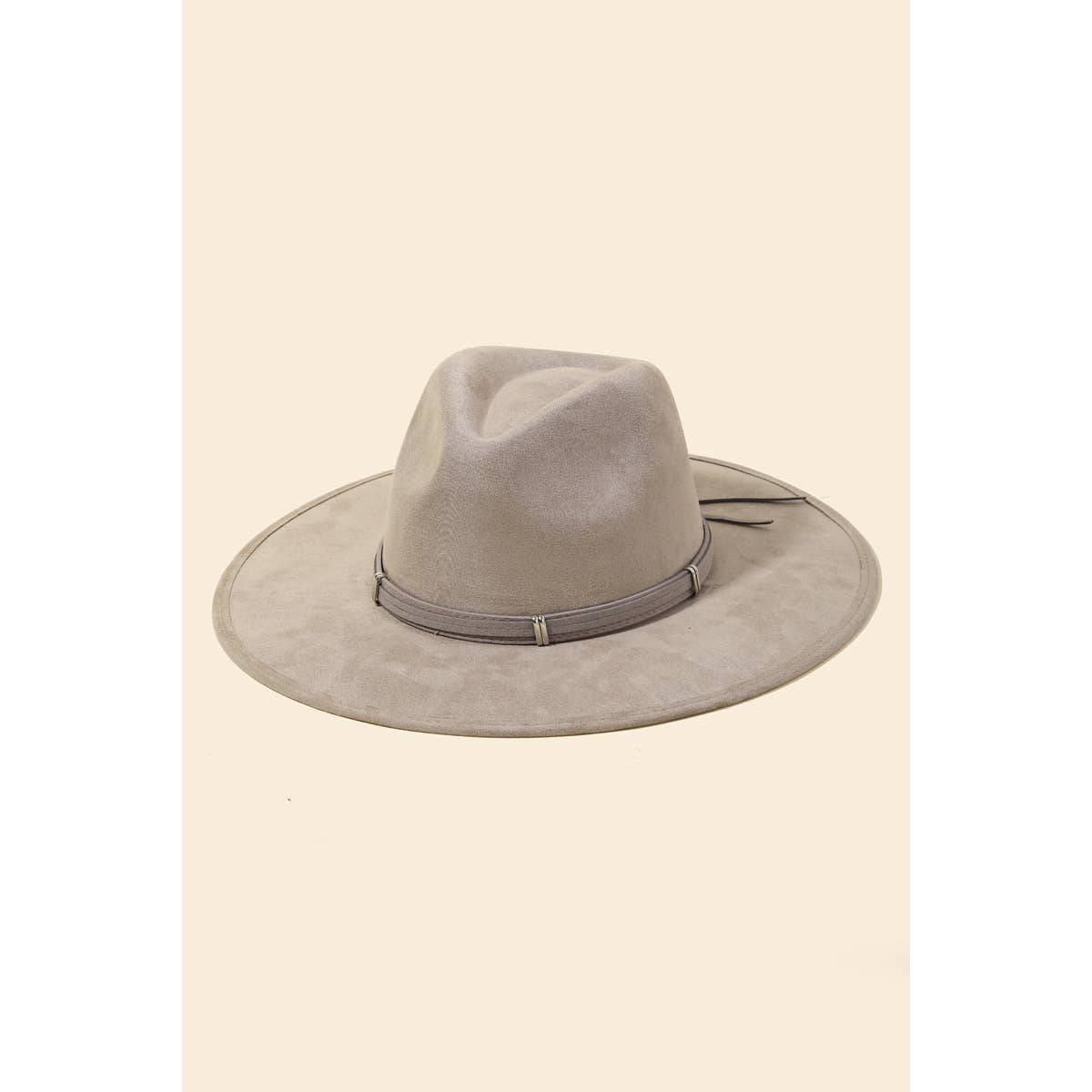 Wide Brim Fedora Fashion Hat: Ivory, Taupe, and Black