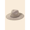 Wide Brim Fedora Fashion Hat: Ivory, Taupe, and Black