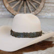 Feather Hat Band with adjustable ties - Dove