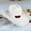 Cowhide Hat Band - Light Brown & White