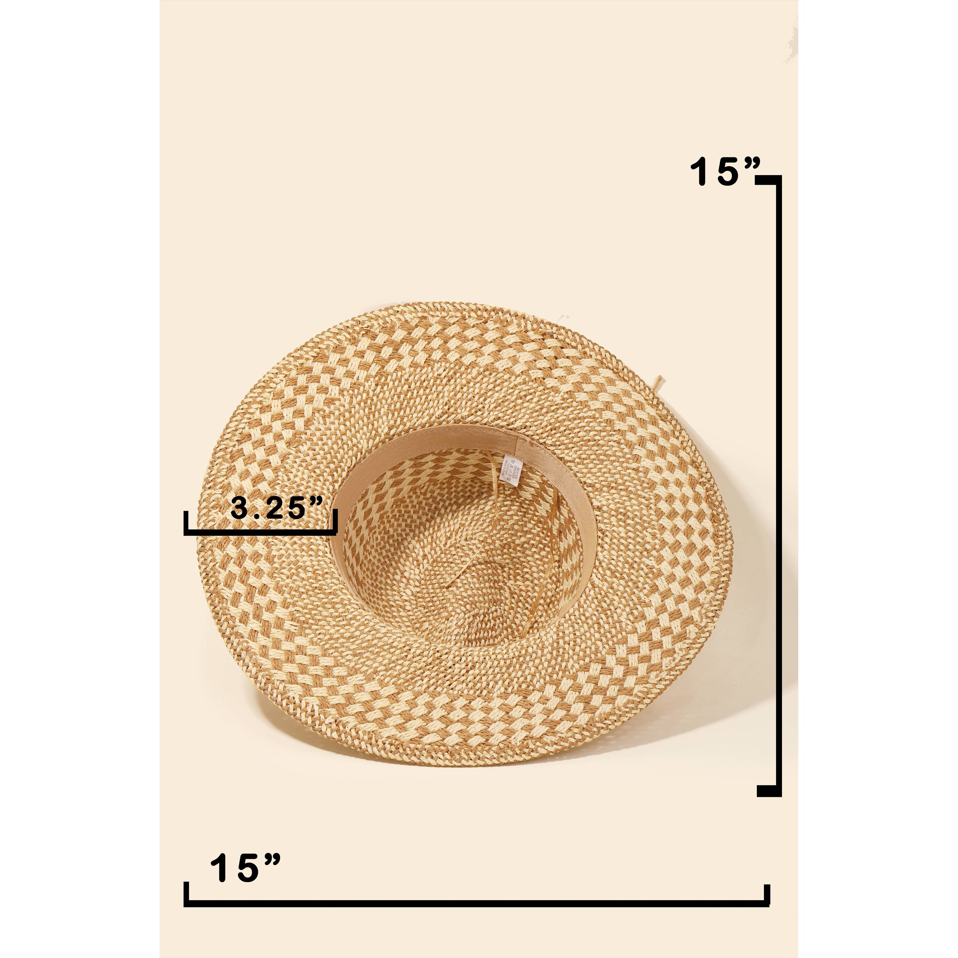 Two Tone Straw Braid Hat: Natural or Lavender