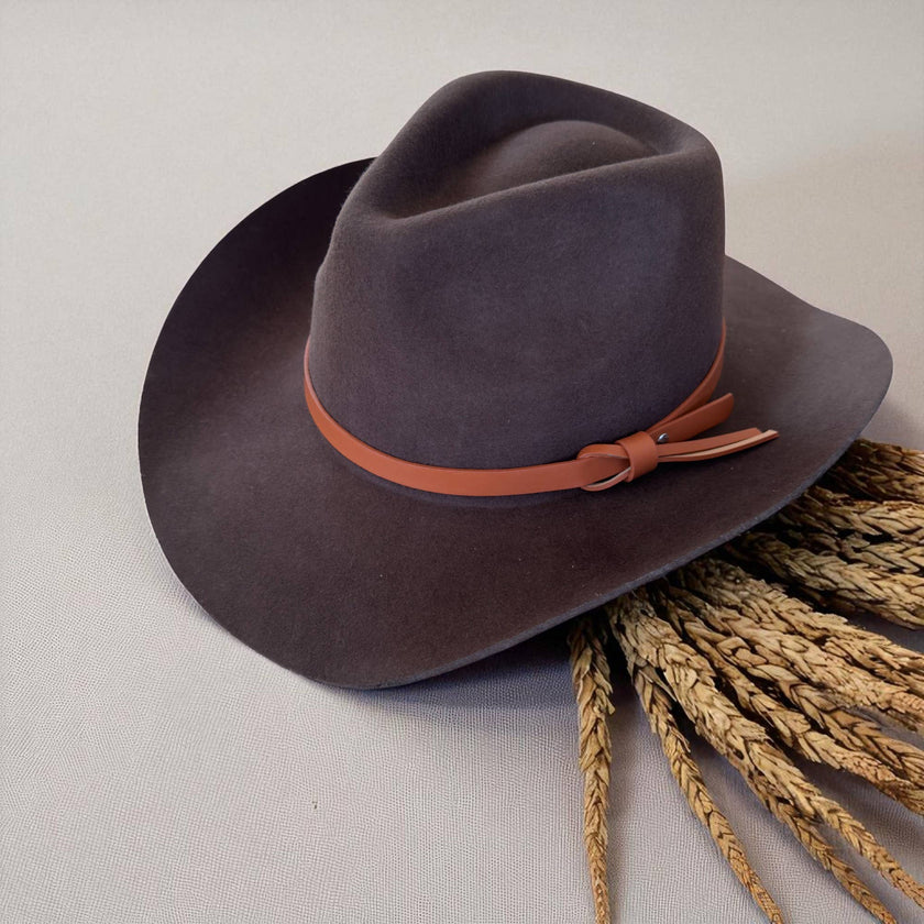 Premium Australian Wool Cowboy Hat W/ Leather Band: ONE SIZE - 3 colors