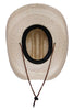 Natural Palm Leaf Straw Cowboy Hat -Eyeleted: Beige/Natural and Brown