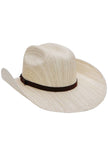 Mixed Grain Cutter Crafted Straw Cowboy Hat: Natural with Brown Band