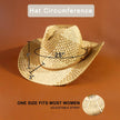 Two Tone Straw Braided Patches Color Block Cowboy Hat