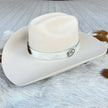 Cowhide Hat Band - Light Brown & White