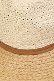 Two Tone Straw Braided Sun Hat: Black and White