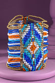 Colorful Southwestern Seed Bead Stretch Bracelet: FUCHSIA