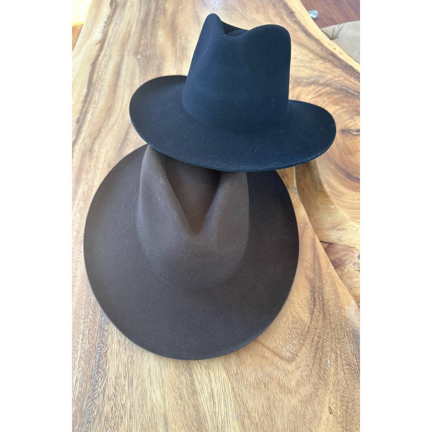 Stiff brim  Australian wool Hat: Stone and Ivory / ONE SIZE
