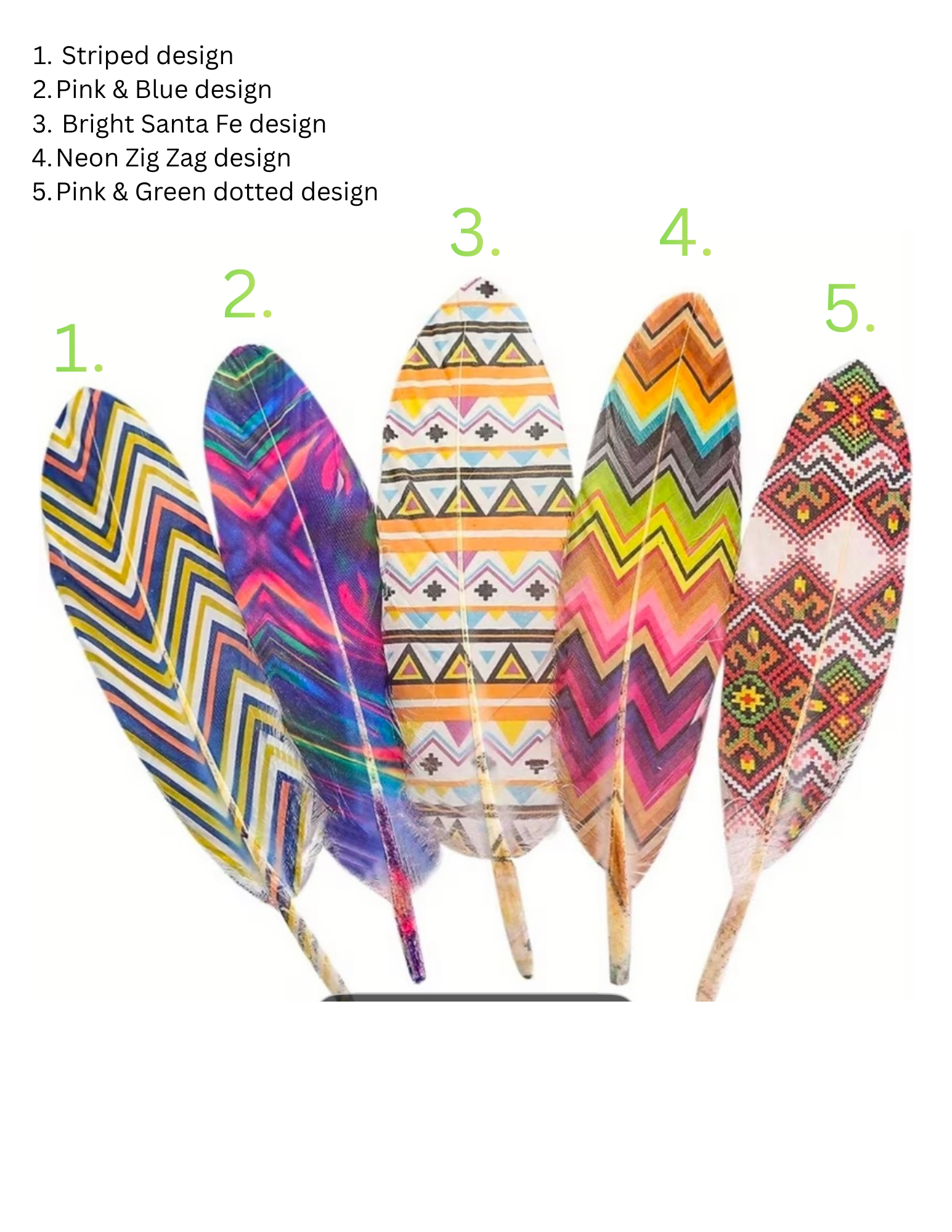 Natural & Printed Feathers - Hat Accessory