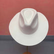 Stiff brim  Australian wool Hat: Stone and Ivory / ONE SIZE