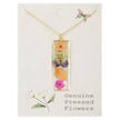Multicolor Dried Flower Gold Bar Necklace