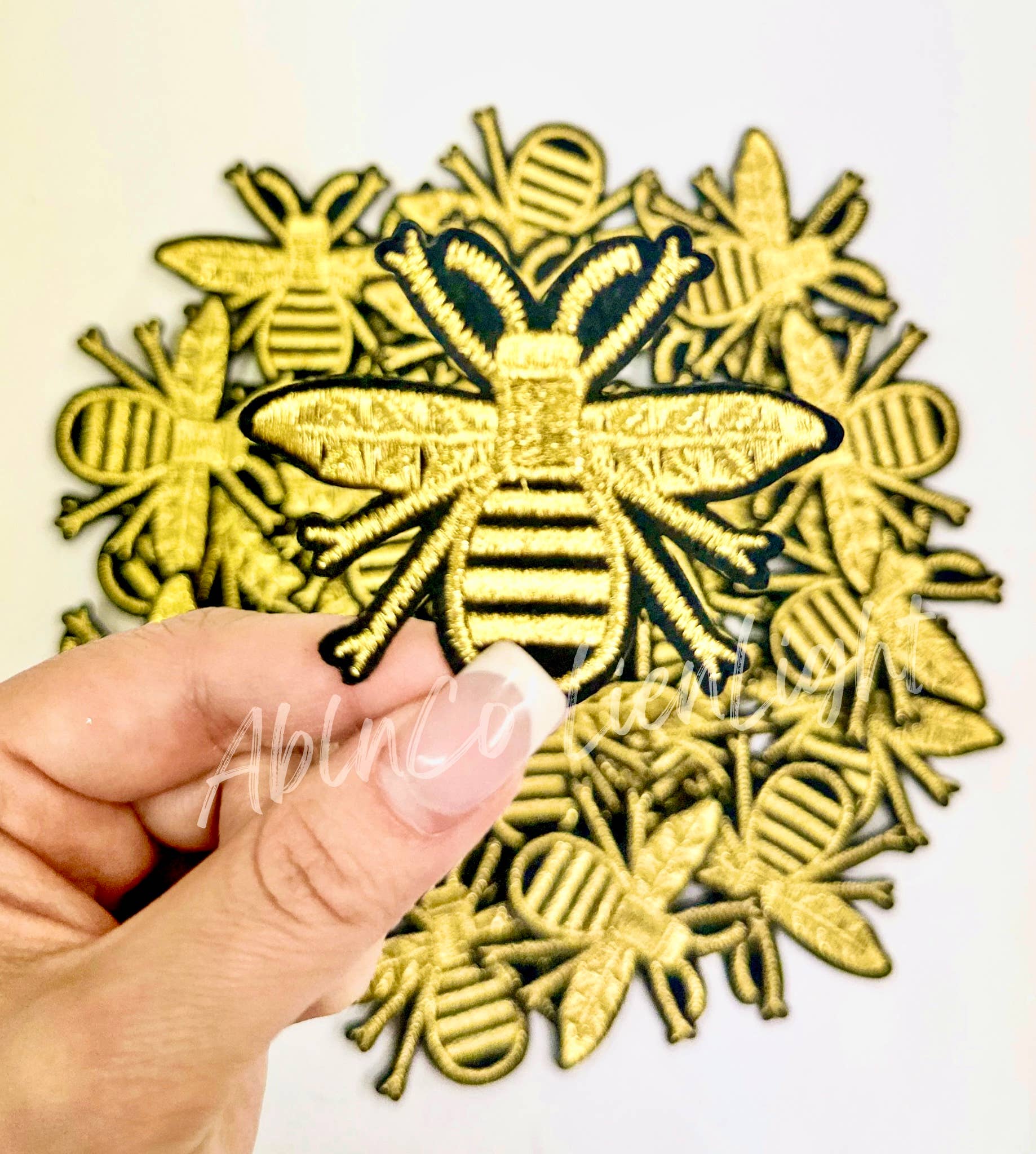 Black and yellow honey bee trucker hat embroidery patch 