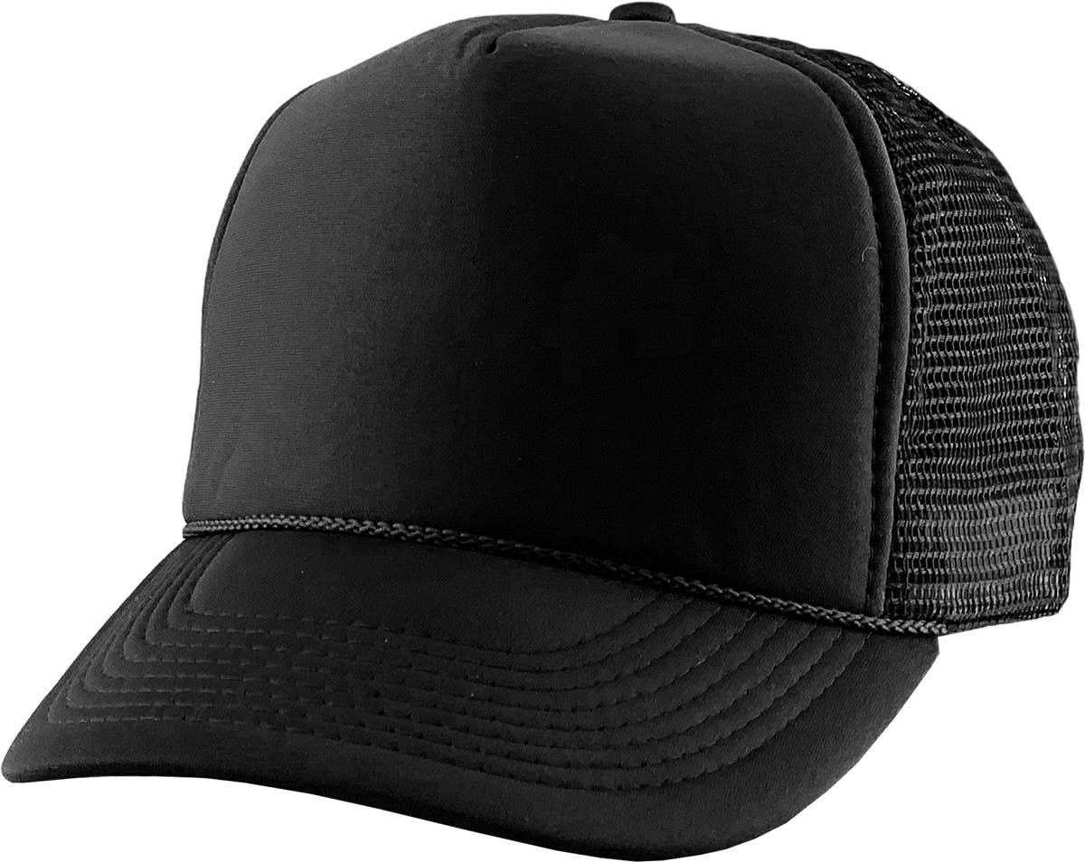 Classic Foam Front Trucker Hat: Black or White