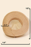 Two Tone Straw Braided Sun Hat: Black and White