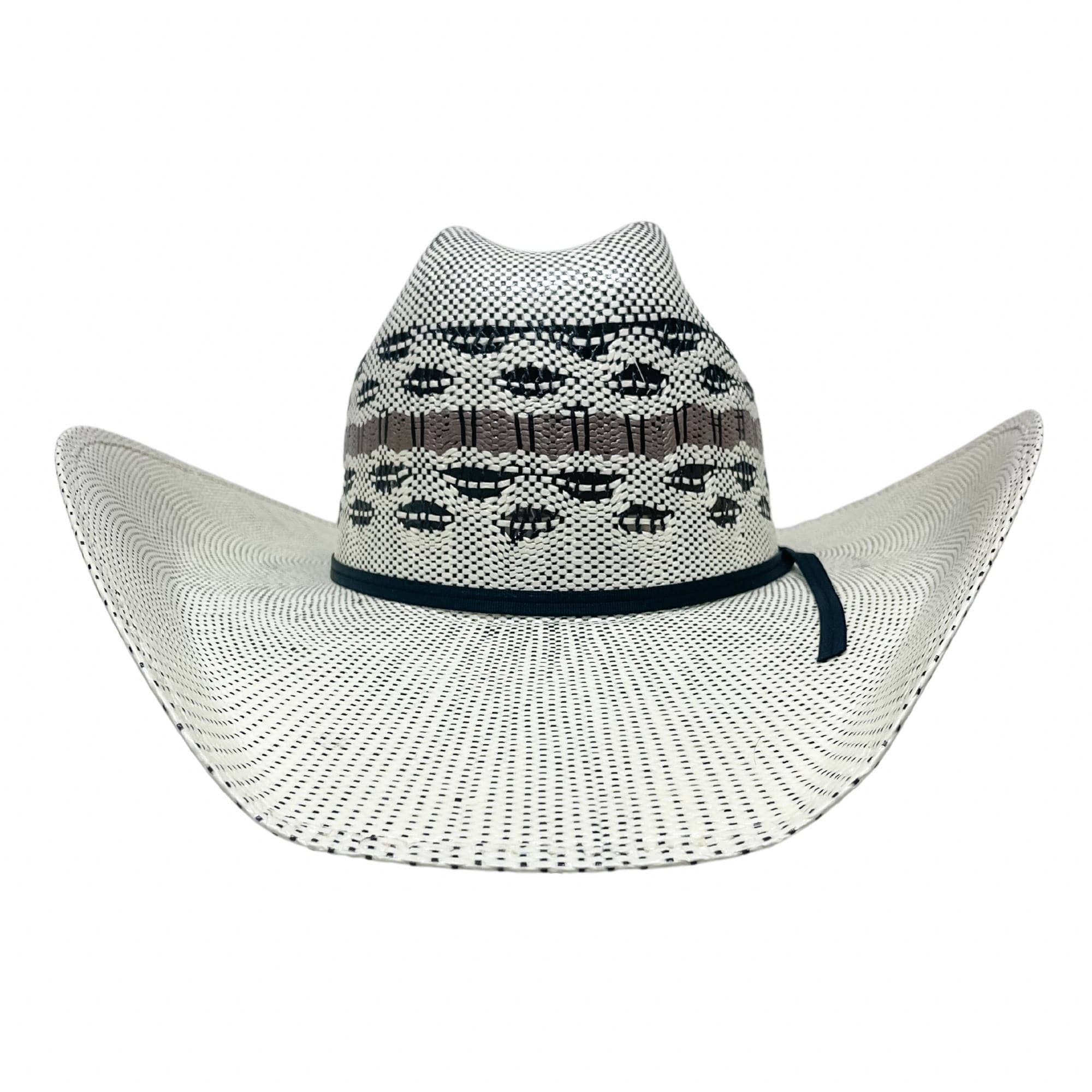 Cisco - Straw Cattleman Cowboy Hat - Cream/Black: Medium and Large