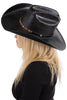 Black Straw Quarterhorse Taco Brim Crafted Cowboy Hat: Large 57cm