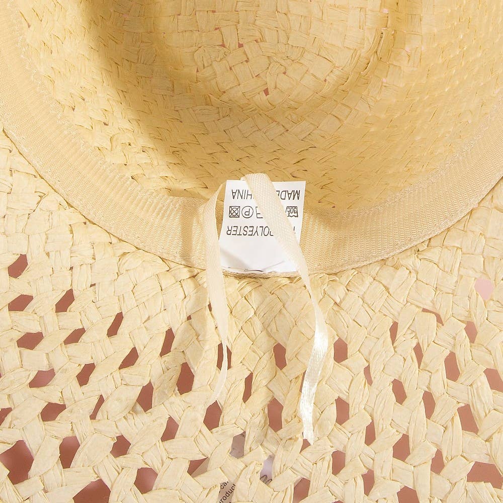 Woven Straw Western Sun Hat: Natural
