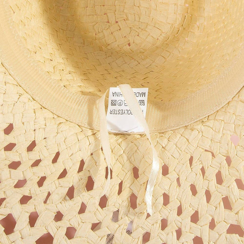 Woven Straw Western Sun Hat: Natural