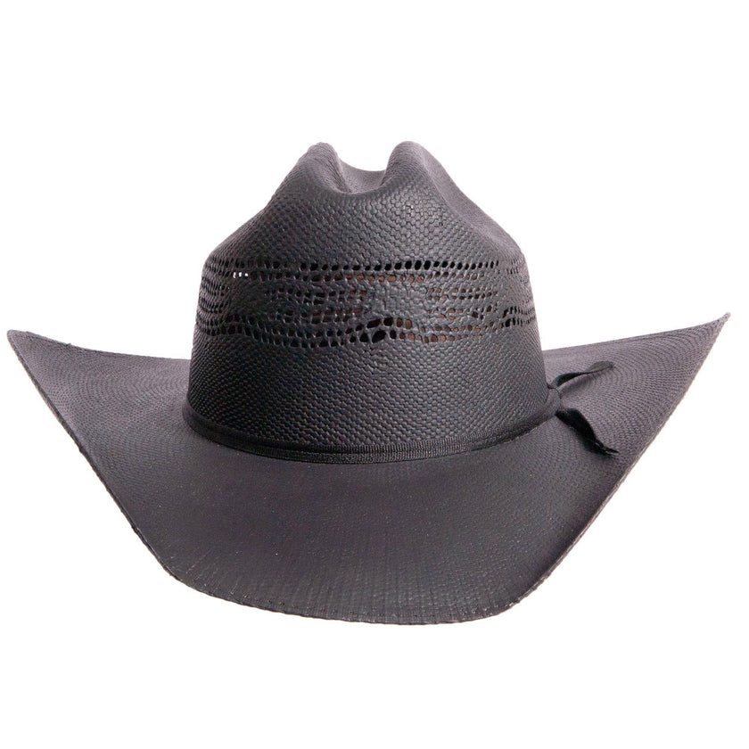 Bozeman -Unisex Straw Cowboy Hat: Black and Natural