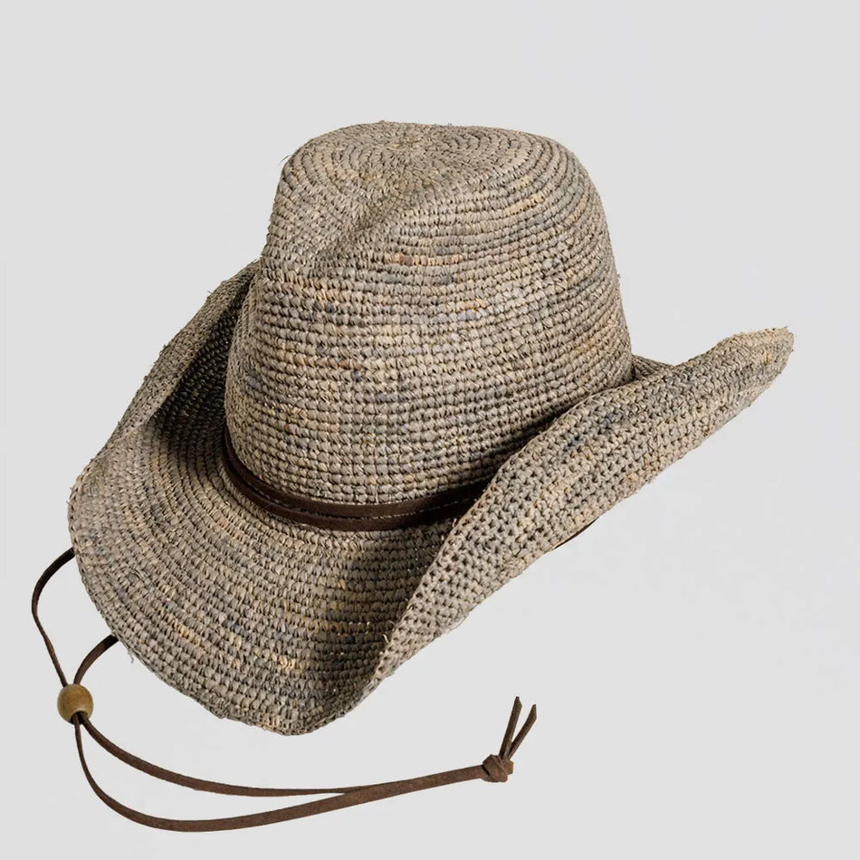Avalon | Womens Raffia Braid Crocheted Straw Cowgirl Hat - on sale