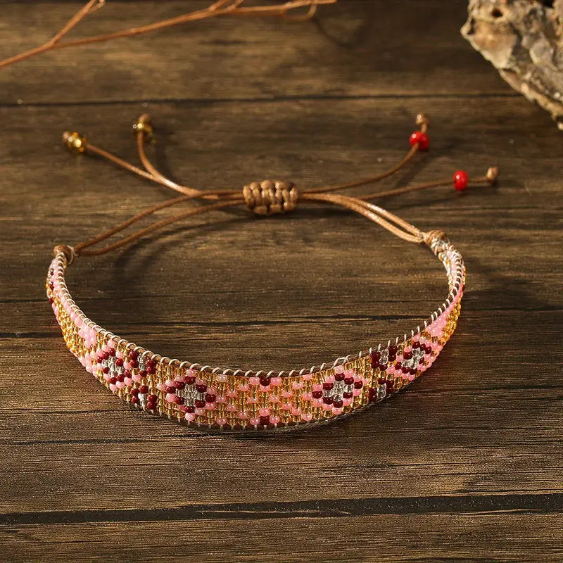 Bohemian Arrow Wrap Adjustable Rice Bead Bracelet - various styles and colors