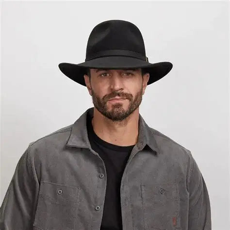 Boondocks | Unisex Wool Felt Outback Hat - Black