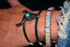 Longhorn silver and turquoise cuff