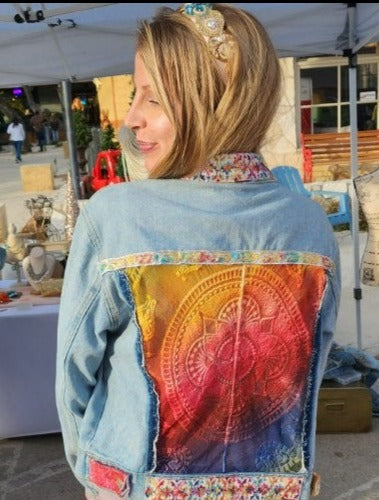 SOLD Rainbow Mesh backless Jacket - Recreate similar jacket with $100 deposit